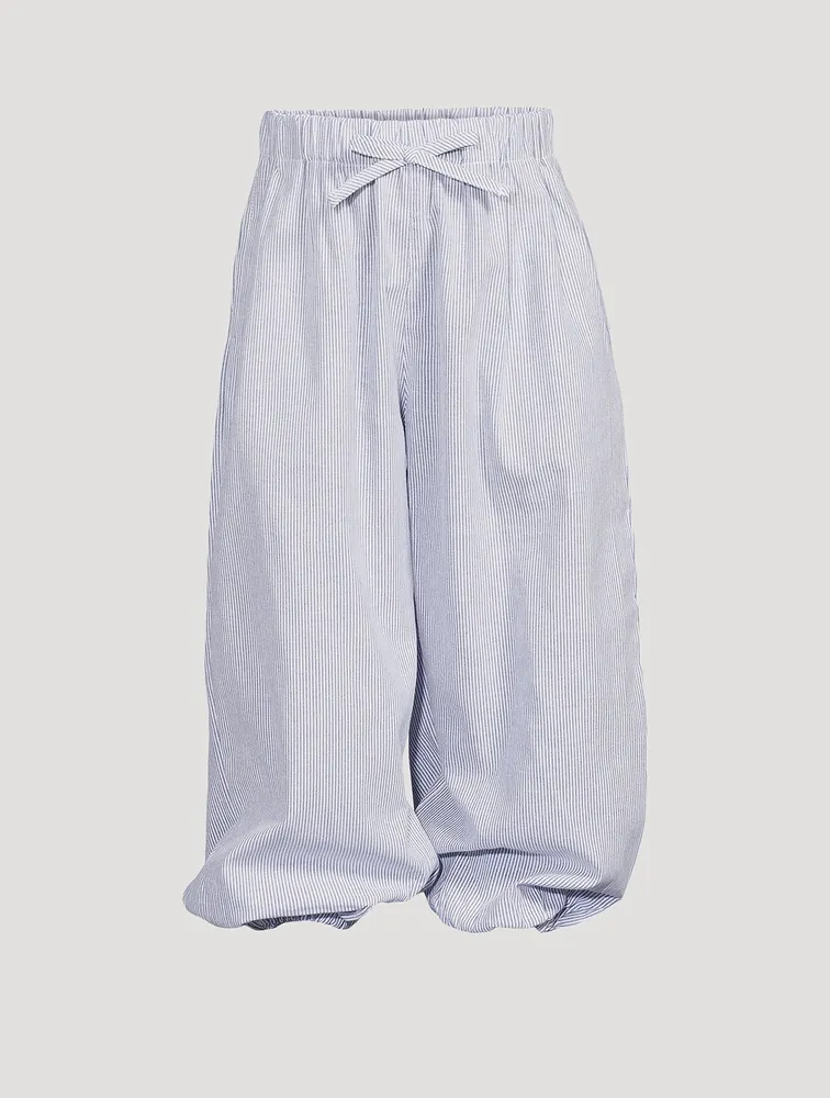 Citron Cotton Pants Striped Print