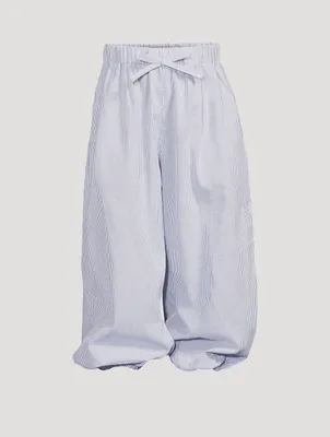 Citron Cotton Pants Striped Print