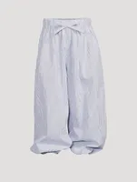 Citron Cotton Pants Striped Print