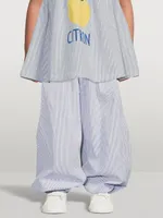 Citron Cotton Pants Striped Print