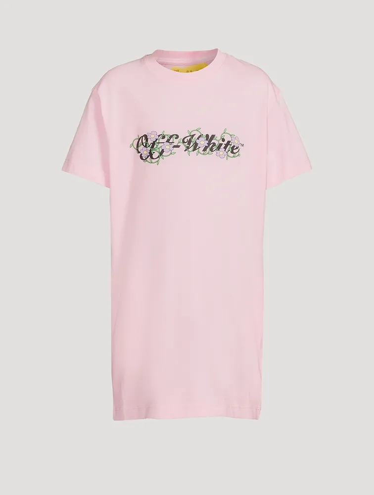 Off Flowers Cotton T-Shirt Dress