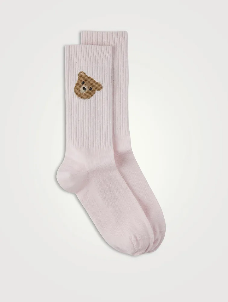 Jacquard Bear High Socks