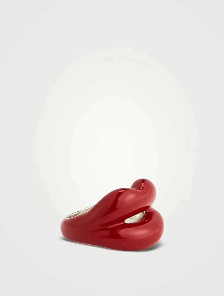 Hotlips Enamelled Ring