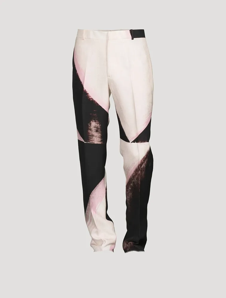 Brushstroke Slim-Fit Cigarette Pants