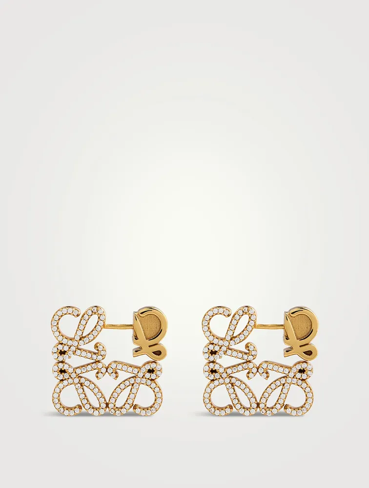 Pavé Anagram Earrings With Crystal