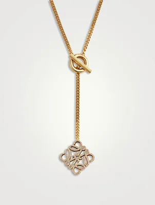 Pavé Anagram Pendant Necklace With Crystal