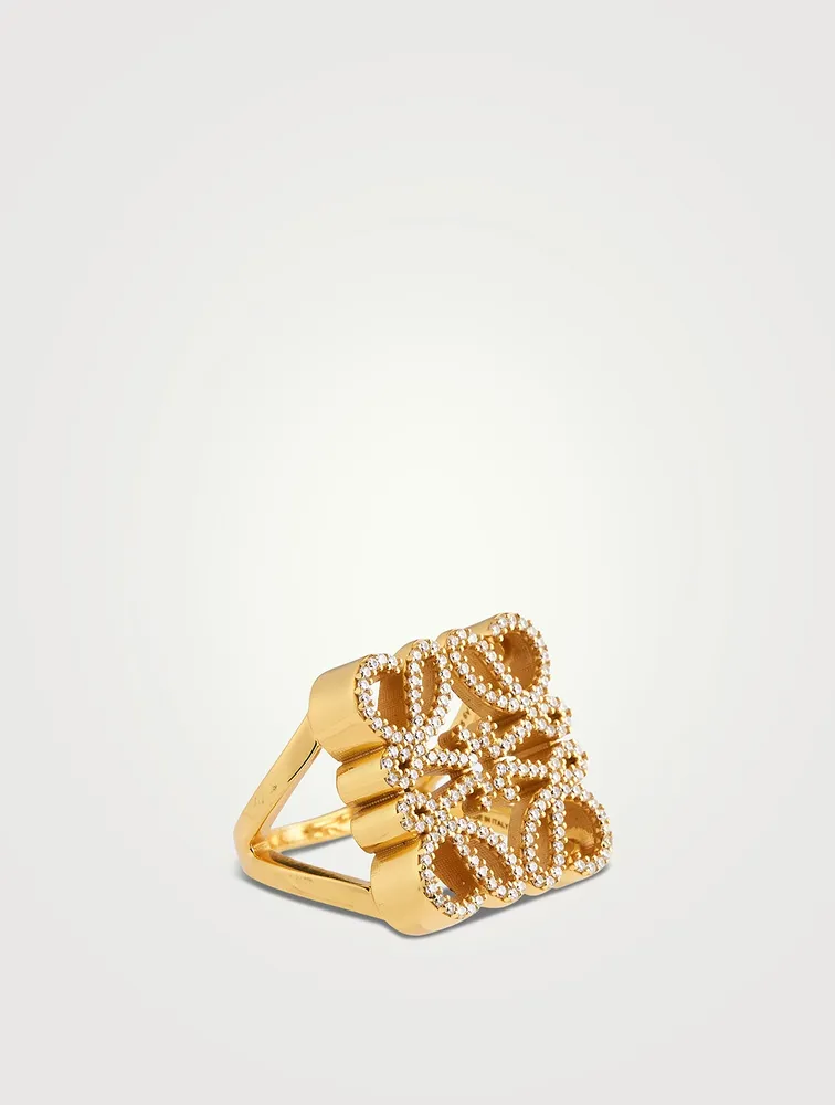 Anagram Ring With Crystals