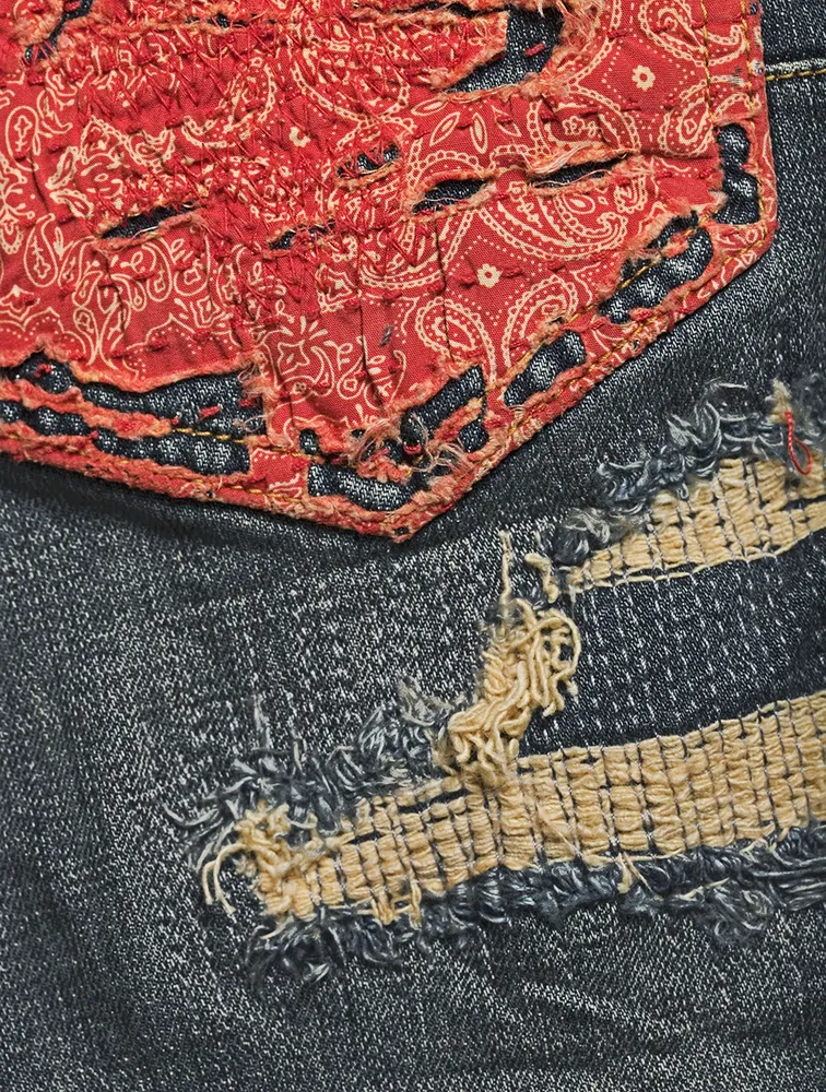Skinny Jeans With Quilted Destroy Pockets