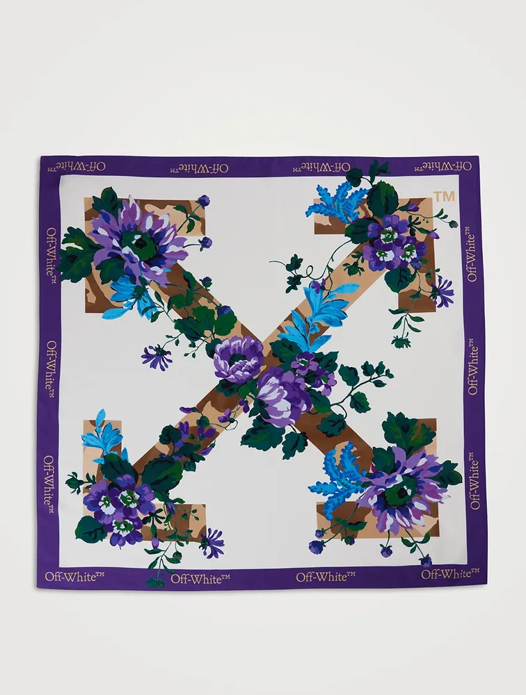 Silk Scarf In Camo Floral Arrow Print