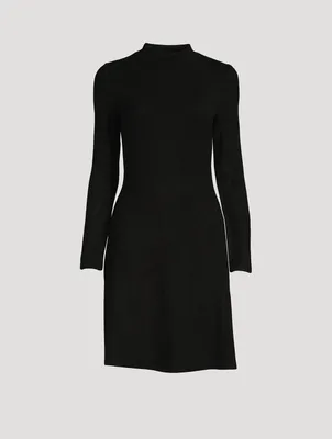 Mockneck Long-Sleeve A-Line Dress