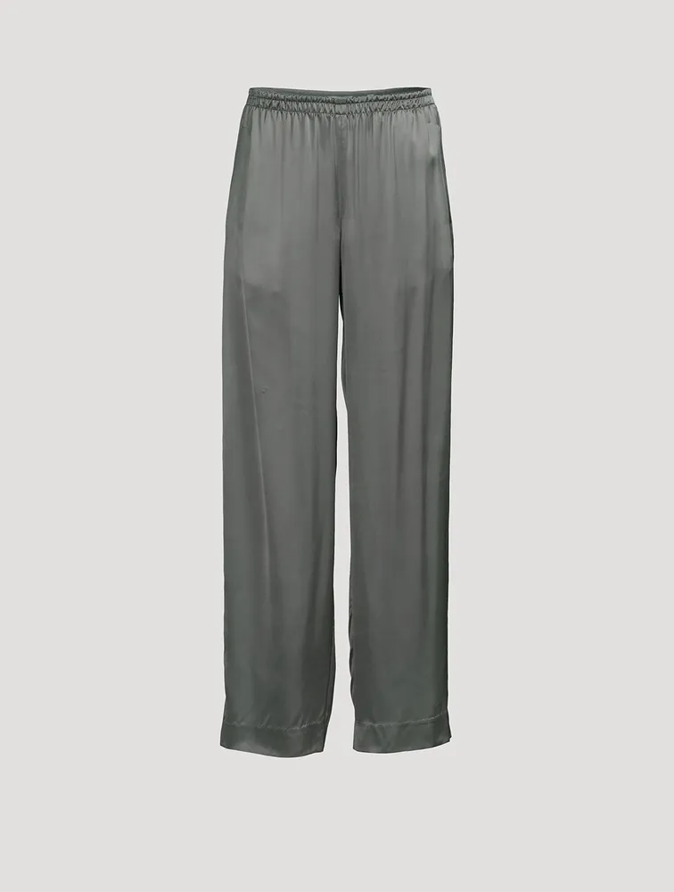 Drop-Waist Satin Trousers