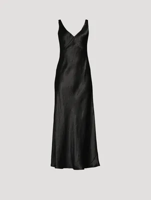 V-Neck Long Slip Dress