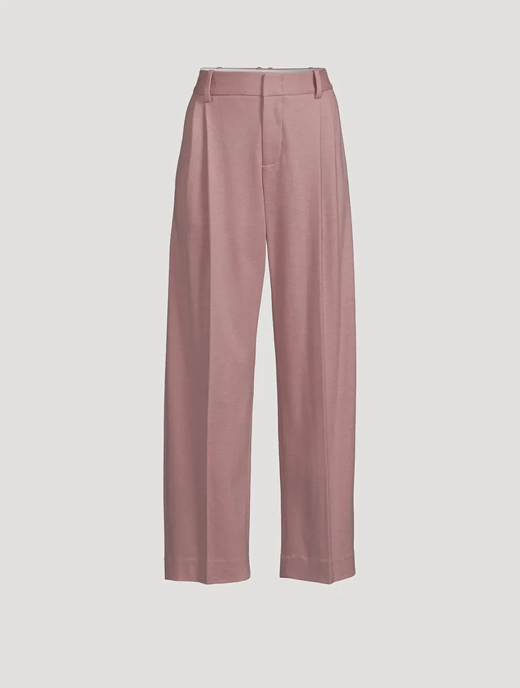 Wide-Leg Pleated Trousers