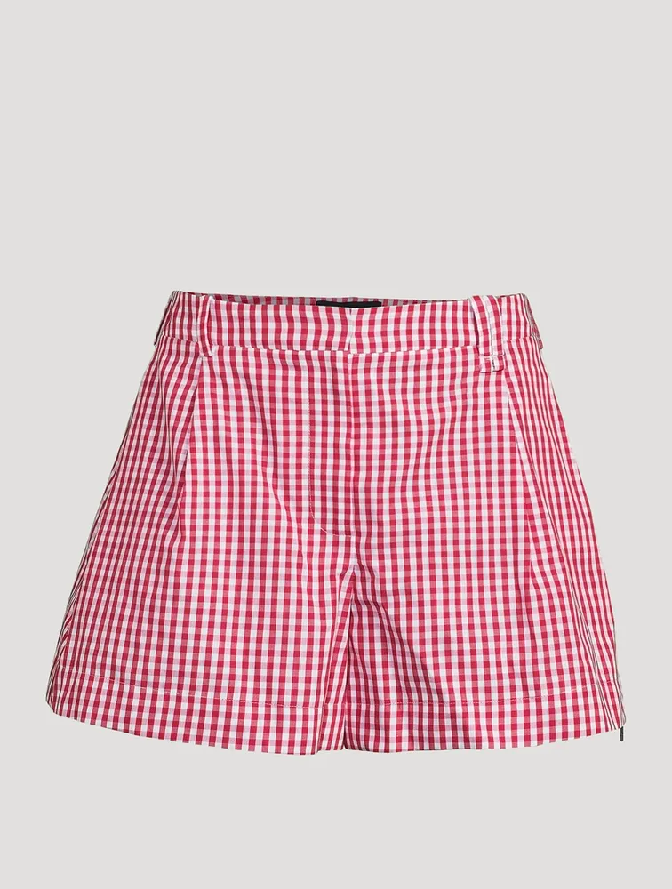 Cotton Shorts Gingham Print