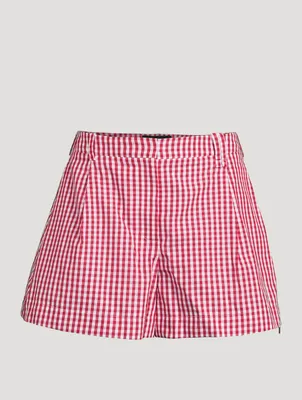 Cotton Shorts Gingham Print