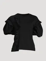 Ruffled Puff-Sleeve T-Shirt