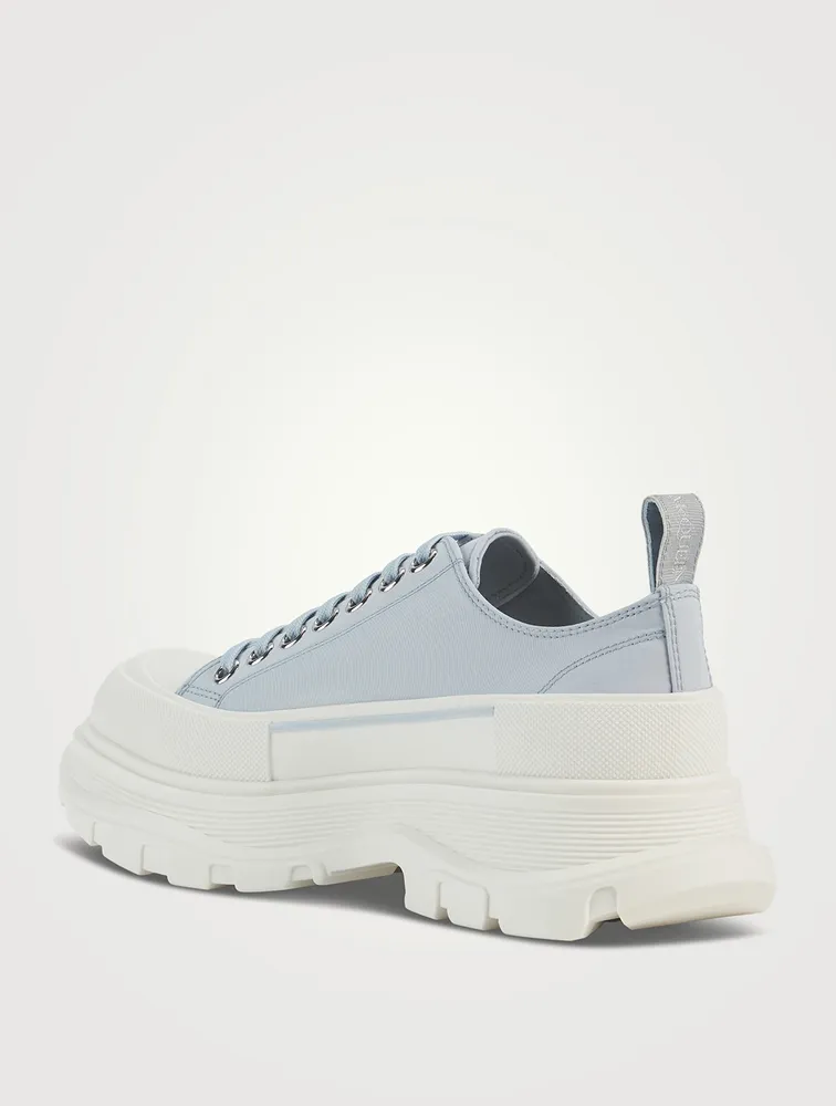 Tread Slick Canvas Platform Sneakers Graffiti Print