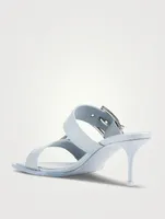 Punk Double Buckle Leather Mules