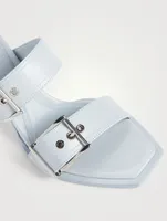 Punk Double Buckle Leather Mules
