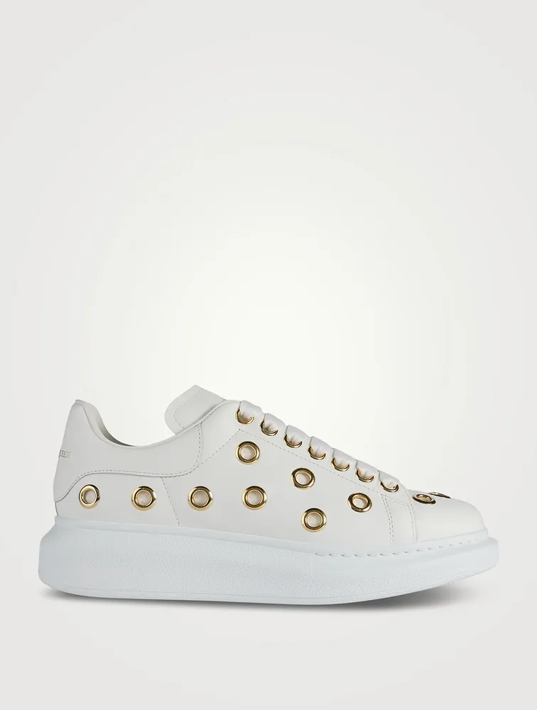 Oversized Eyelet Leather Sneakers