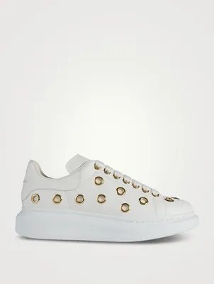 Oversized Eyelet Leather Sneakers