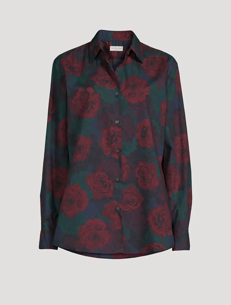 Clavelly Poplin Shirt Floral Print
