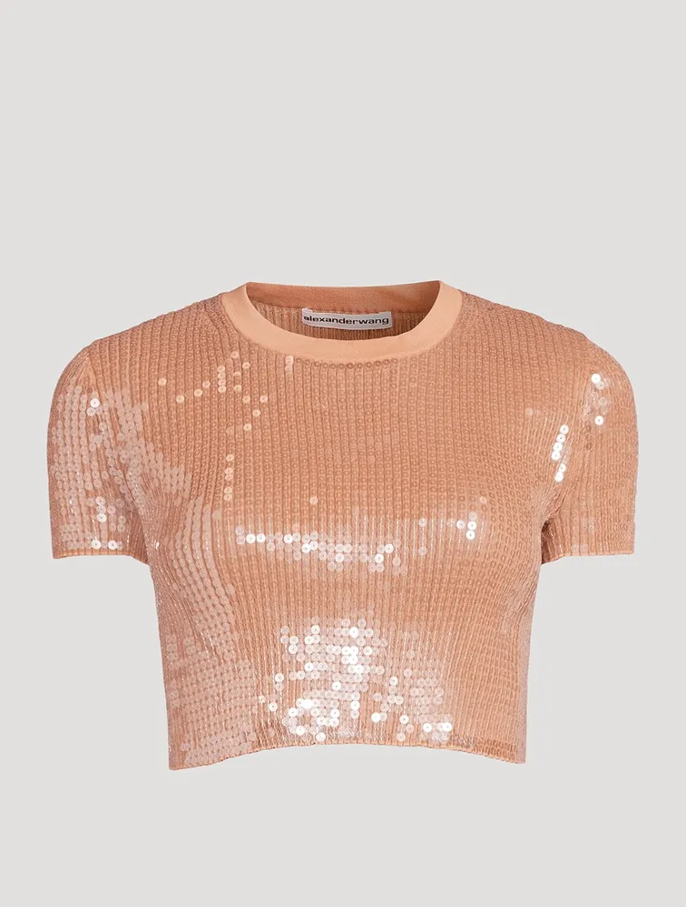 Sequin Crop T-Shirt