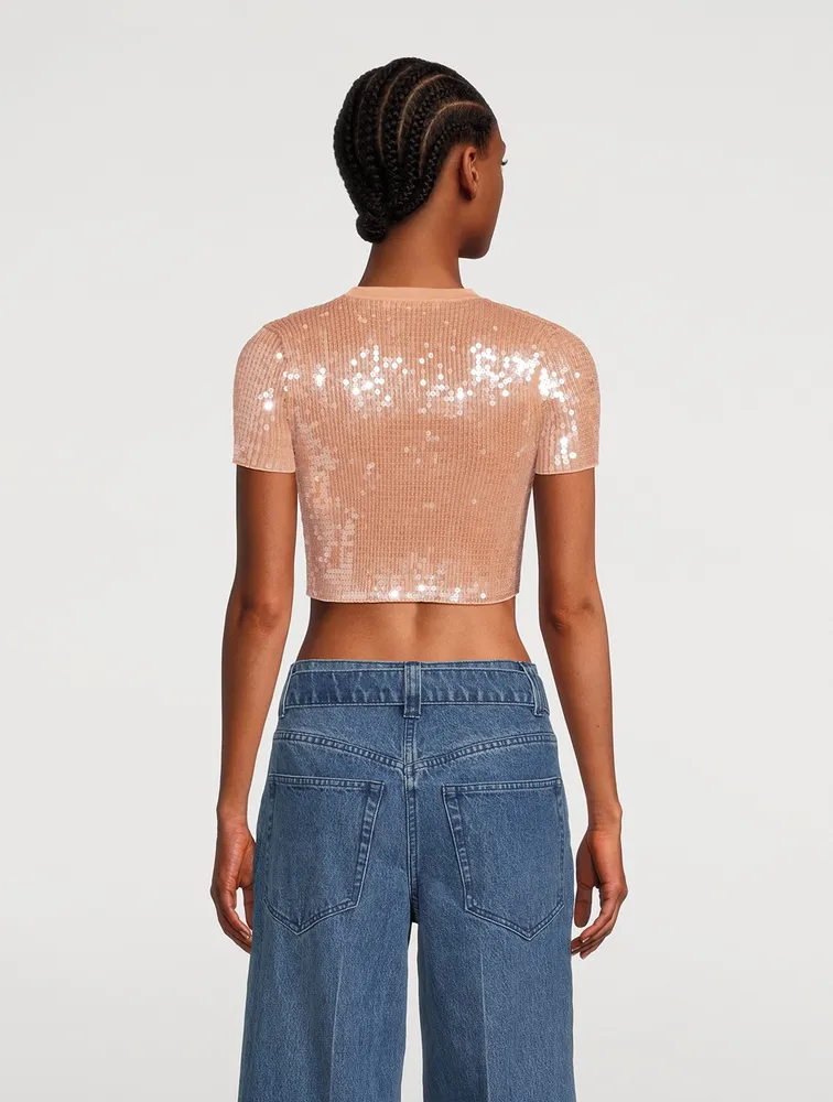 Sequin Crop T-Shirt
