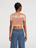 Sequin Crop T-Shirt