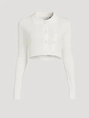 Double Button Cropped Cardigan