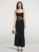 Split-Waist Tie Silk Dress