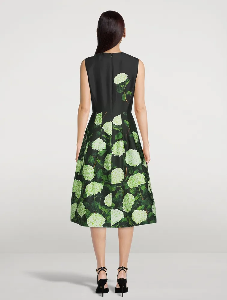 Degradé Mikado Dress Hydrangea Print