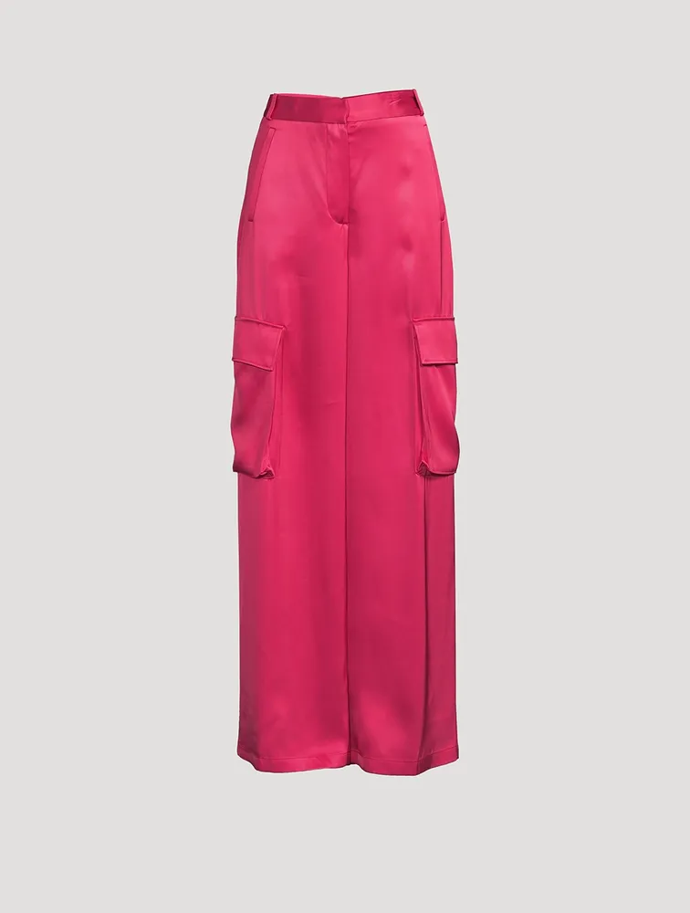 Satin Cargo Pants