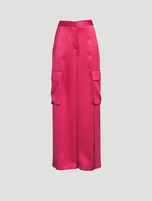 Satin Cargo Pants