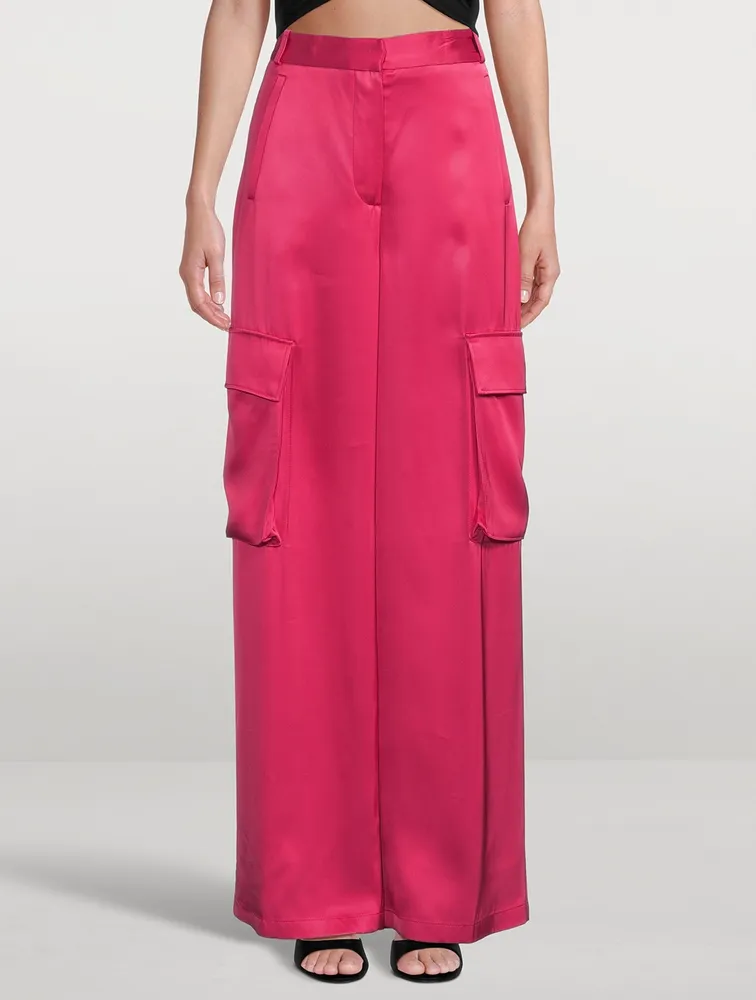 Satin Cargo Pants