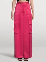 Satin Cargo Pants