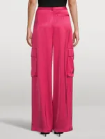 Satin Cargo Pants
