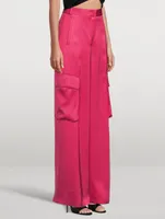 Satin Cargo Pants