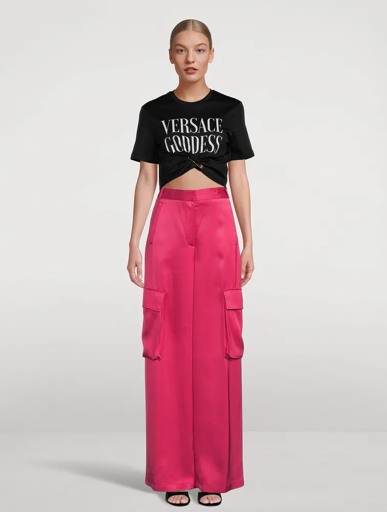 Satin Cargo Pants