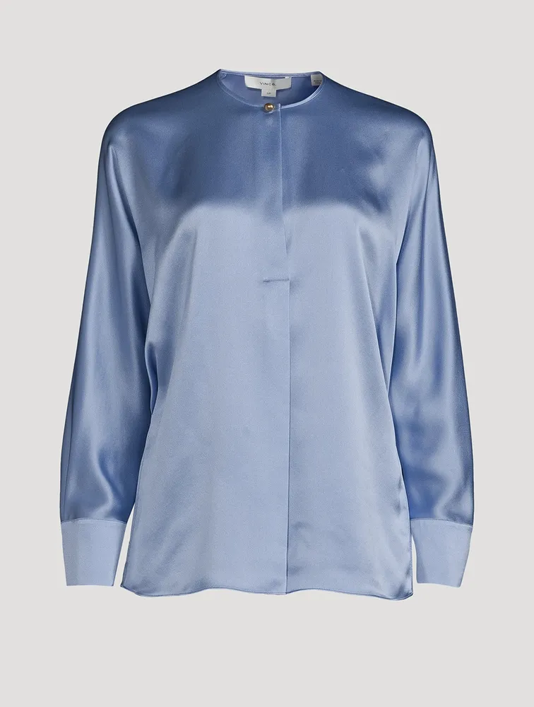 Dolman-Sleeve Silk Blouse