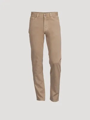 Cotton Stretch Slim-Fit Pants