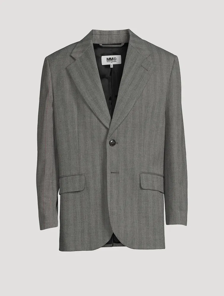 Single-Breasted Jacket Striped Print