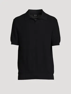 Cotton Jacquard Short-Sleeve Polo