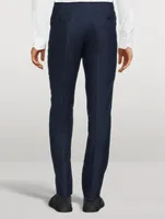 Wool Linen And Silk Slim-Fit Pants