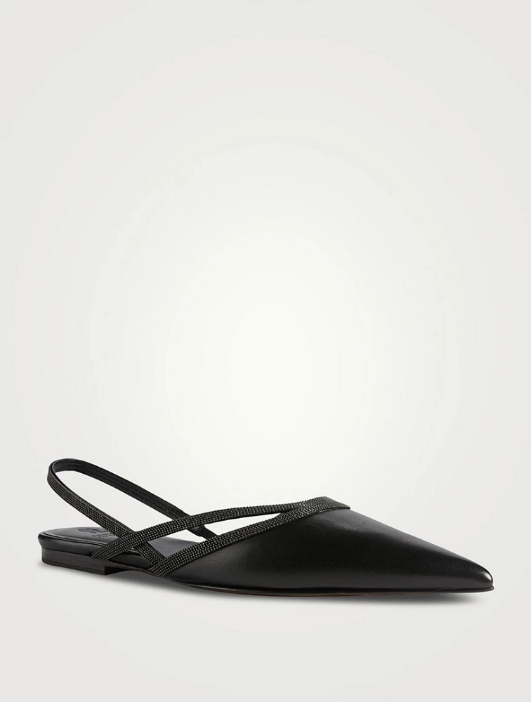 Leather Slingback Ballet Flats