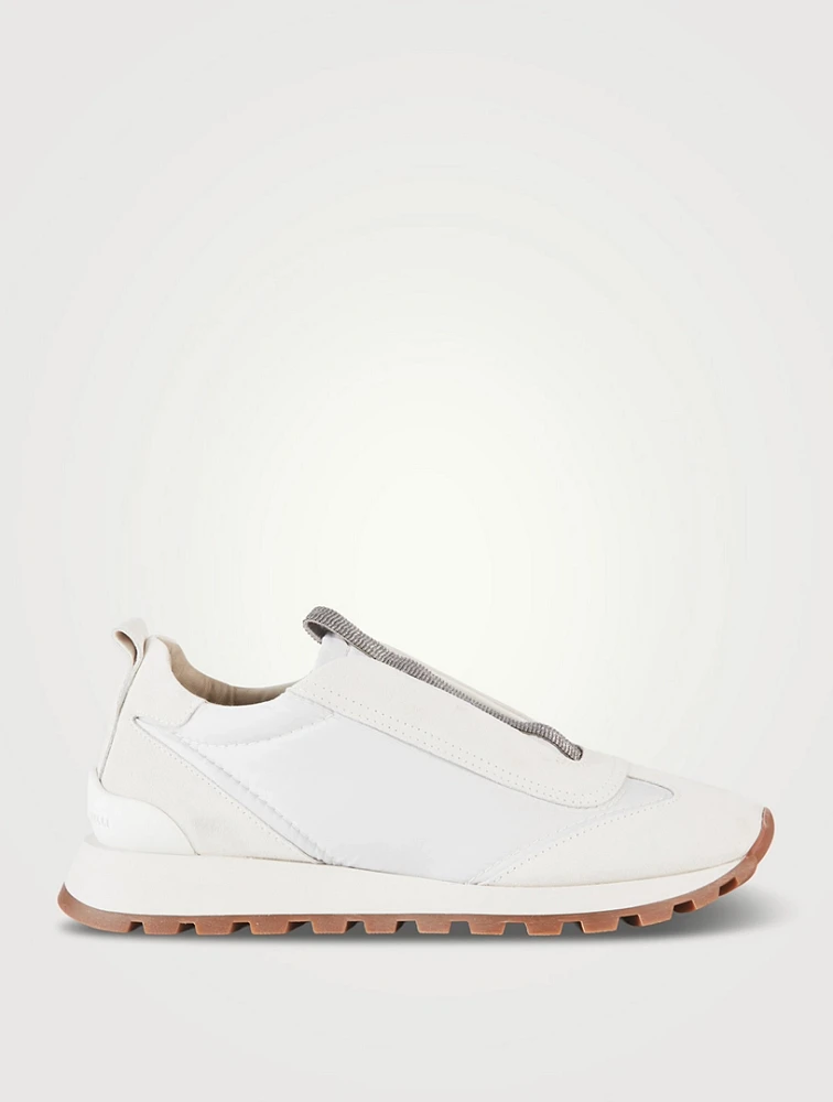 Suede And Nylon Sneakers