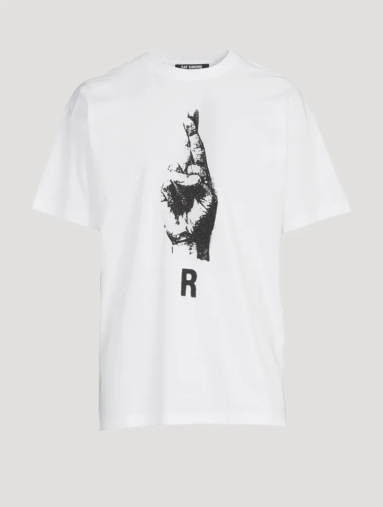 T-Shirt With Hand Sign Print