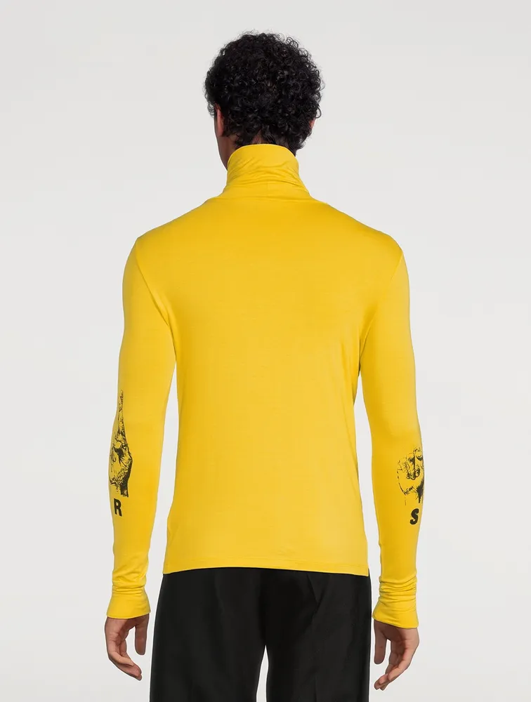 Turtleneck With Hand Sign Print