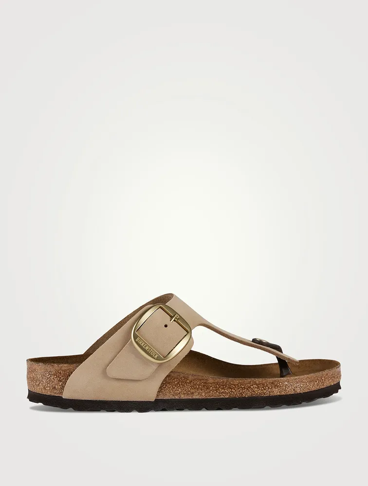 Gizeh Big Buckle Leather Thong Sandals