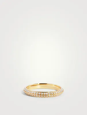 Eternity 14K Gold Knife-Edge Pavé Lab Grown Diamond Band